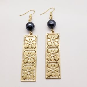 Hawaiian quilt Ulu pearl earrings